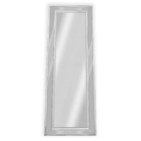 Medium White Beaded Framed Mirror - 70cm x 170cm - Home &