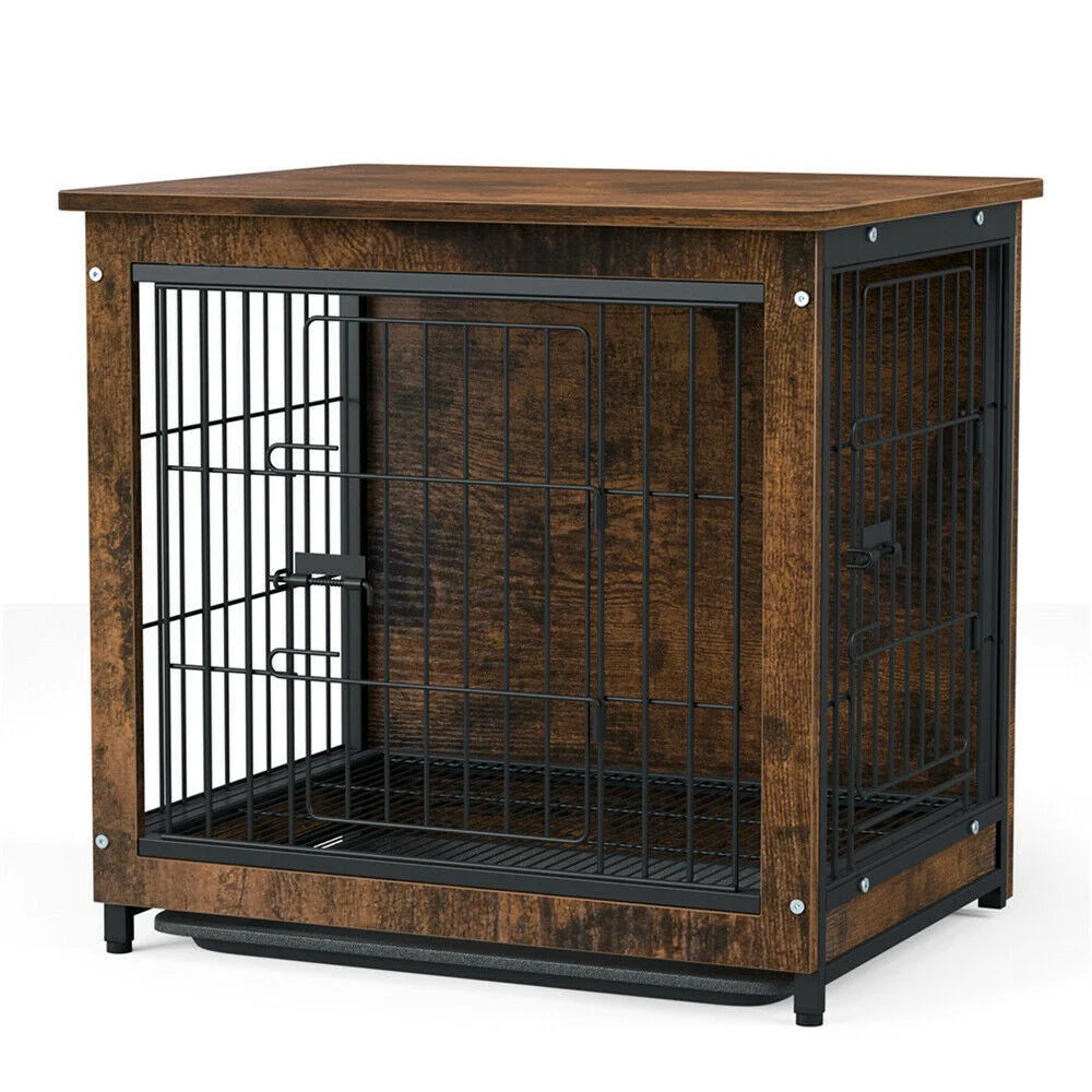Medium Wooden Dog Crate Kennel 80.5x59x70cm End Table