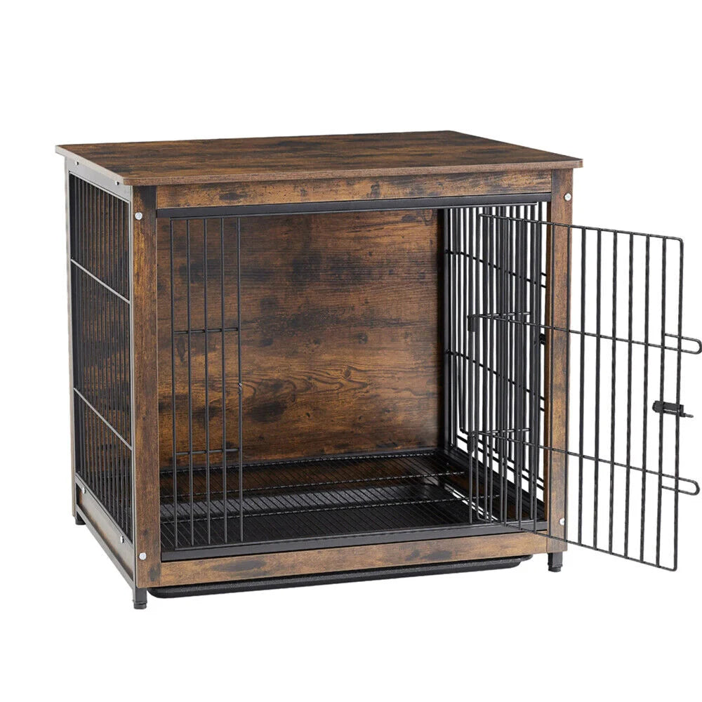 Medium Wooden Dog Crate Kennel 80.5x59x70cm End Table