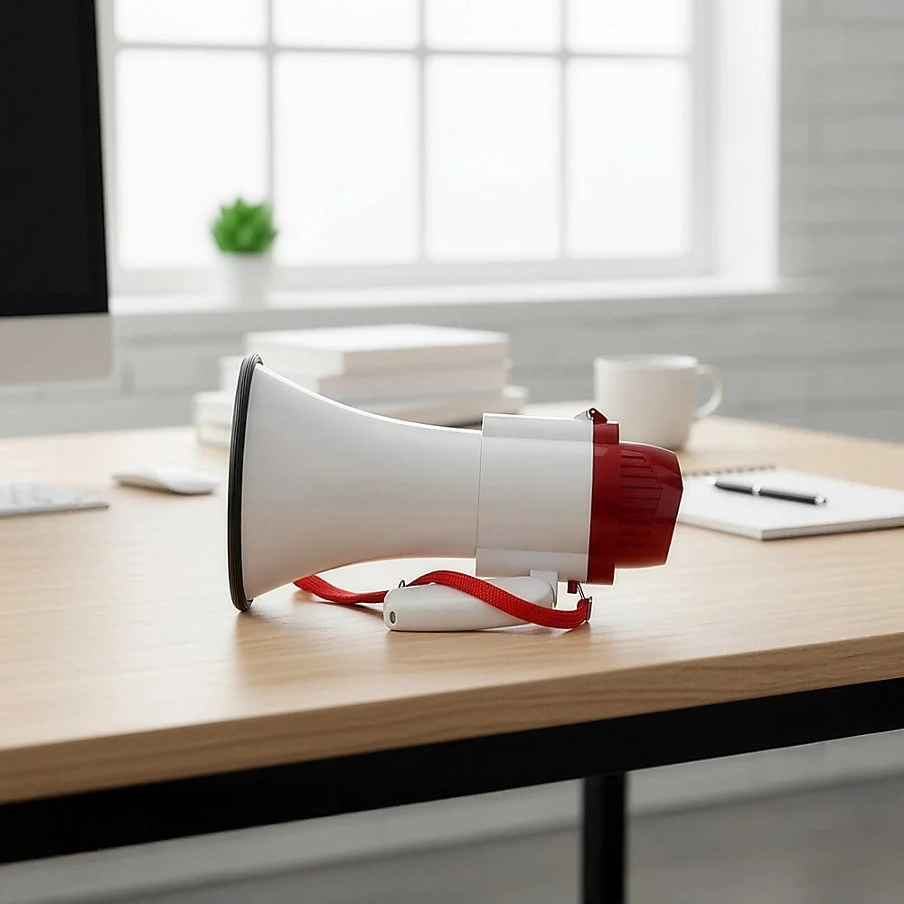 Megaphone HomeMyGardeno 25Watt Bull Horn with Siren 298