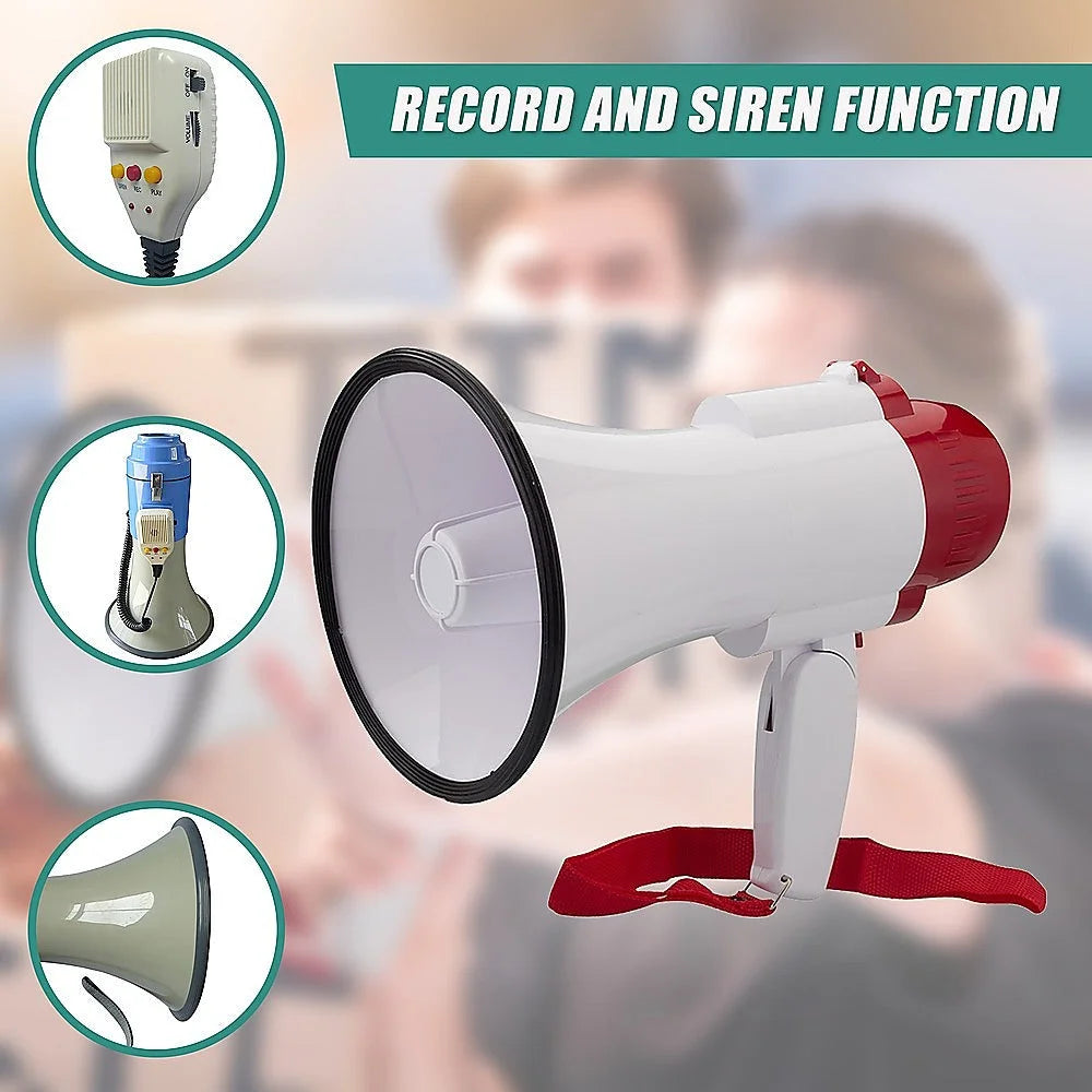 Megaphone HomeMyGardeno 25Watt Bull Horn with Siren 353