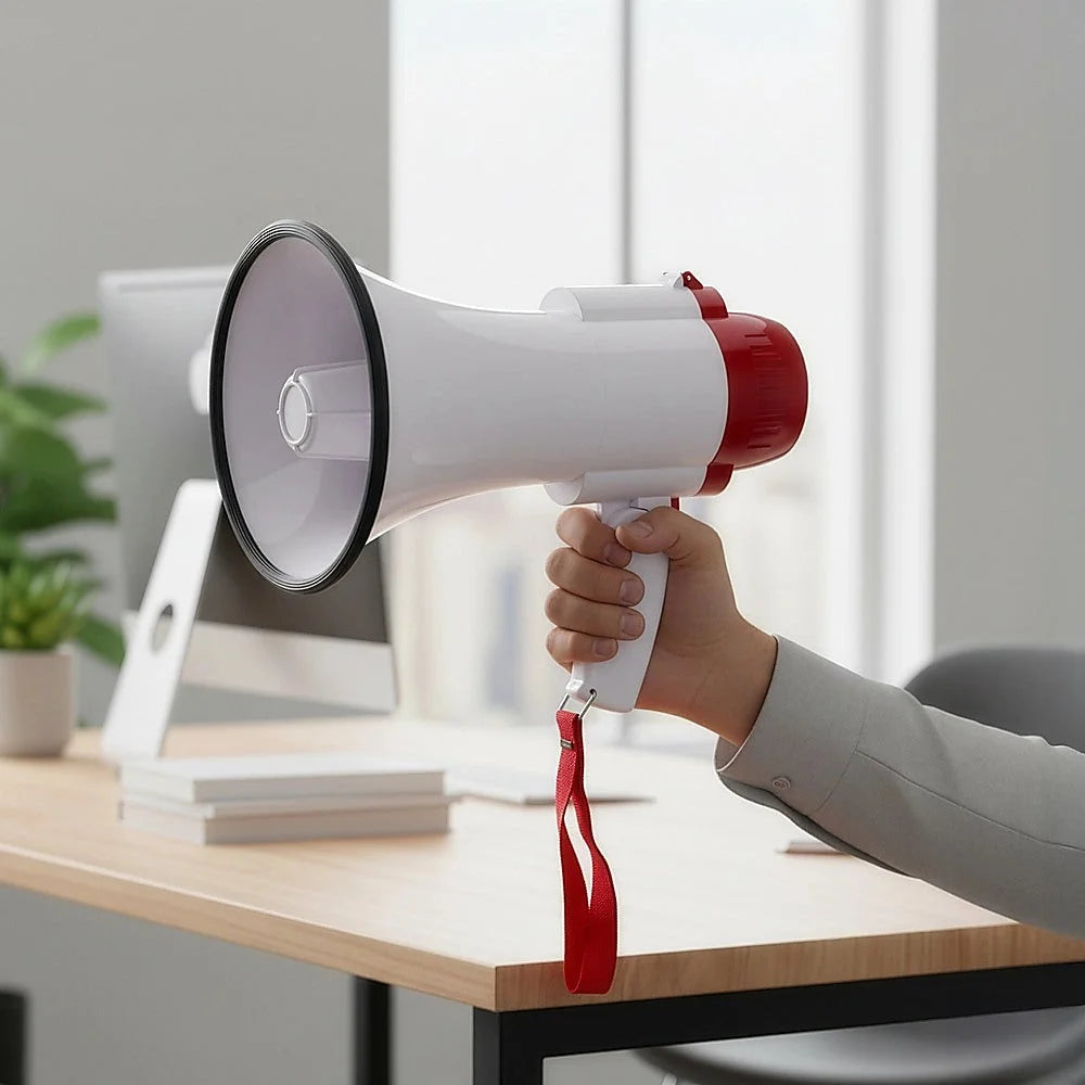 Megaphone HomeMyGardeno 25Watt Bull Horn with Siren 629