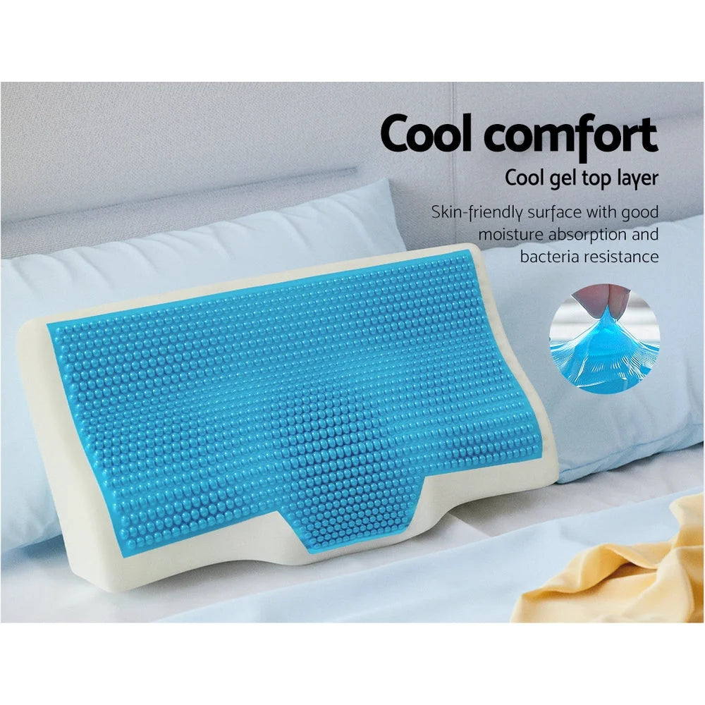 Memory Foam Contour Pillow with Cool Gel Bamboo Cover Bedding