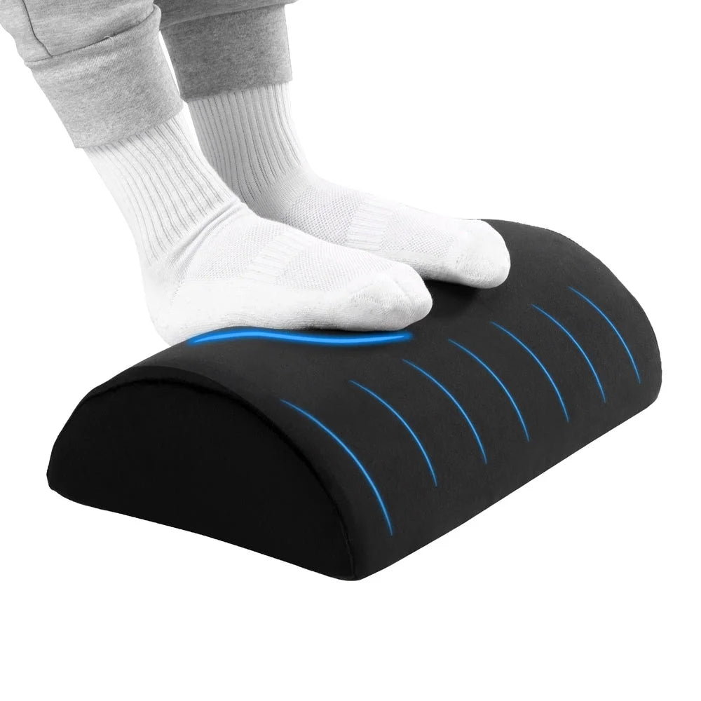 Foam memory footrest cushion with caster wheels and side handle rail
