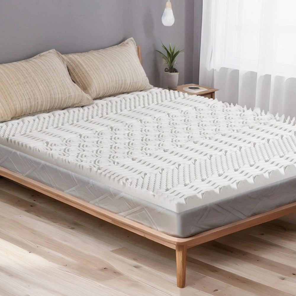 Memory Foam Mattress Topper 7-Zone Airflow Pad 8cm - King