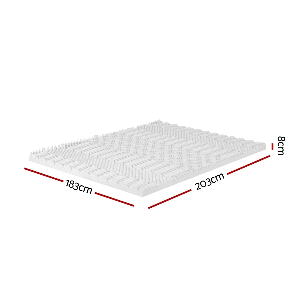 Memory Foam Mattress Topper 7-Zone Airflow Pad 8cm - King