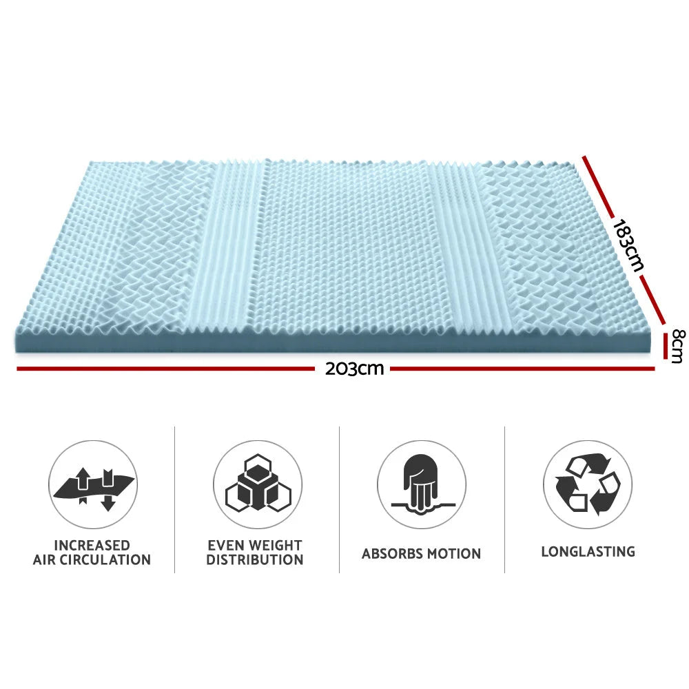 Memory Foam Mattress Topper Bedding Cool Gel 7 Zone