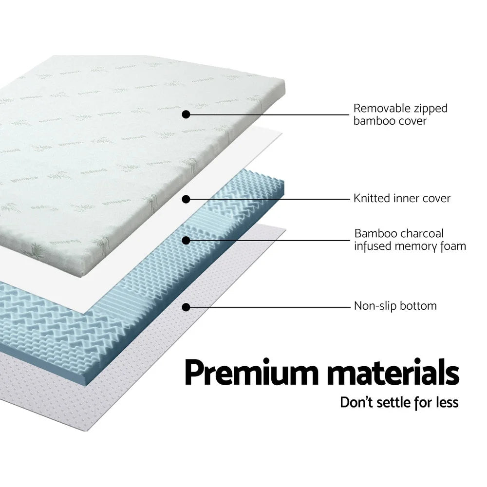 Queen cool gel memory foam bamboo cover mattress topper