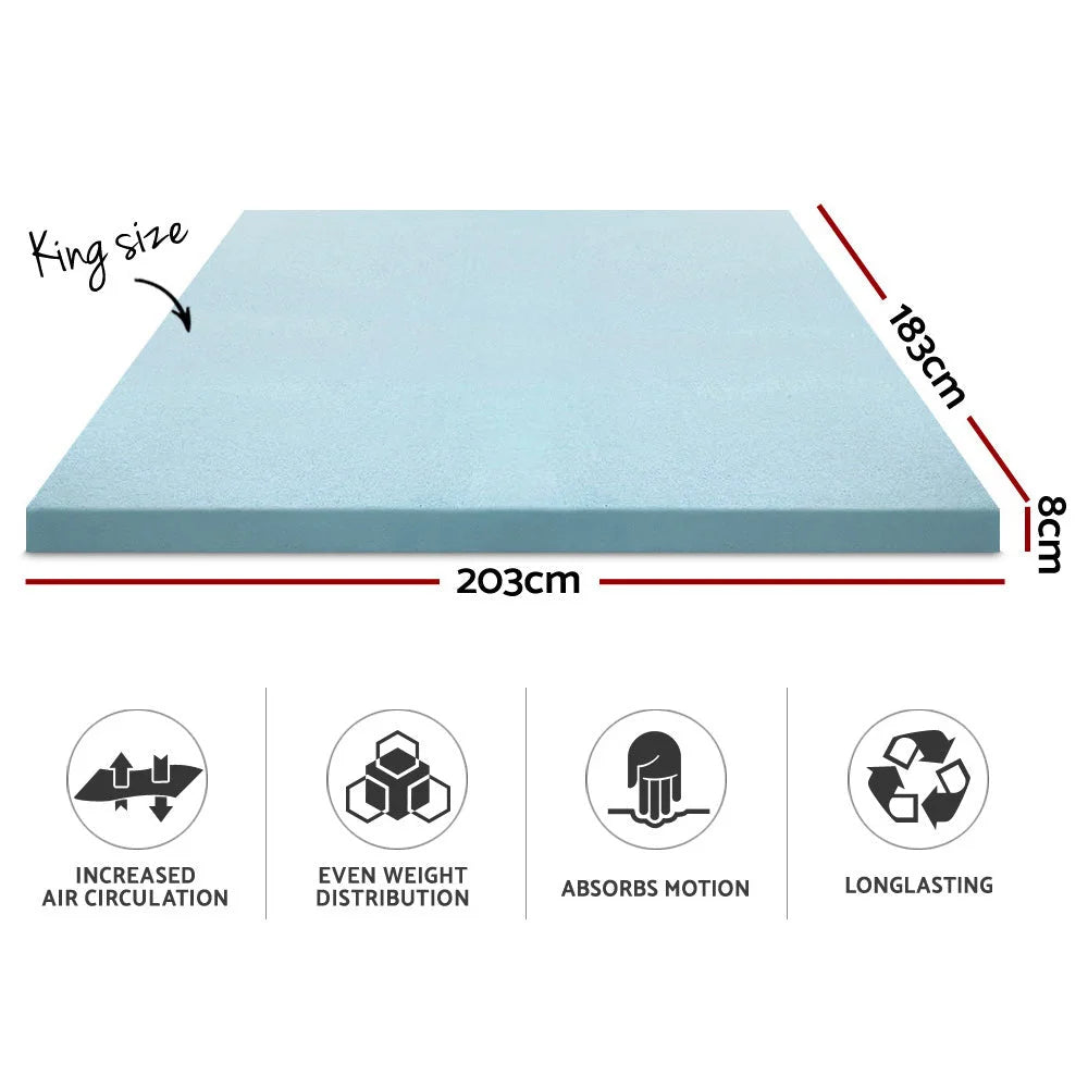 Double cool gel memory foam bamboo cover mattress topper
