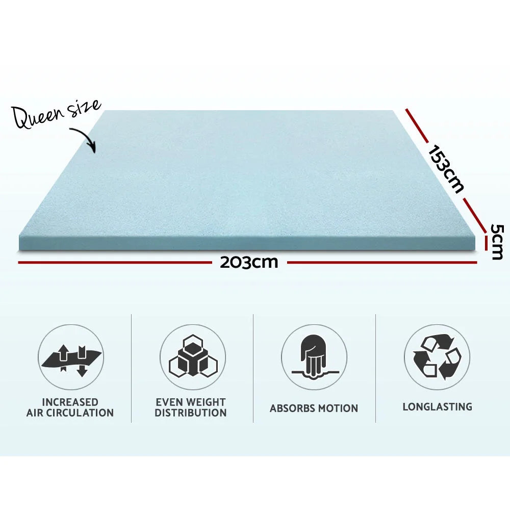 Memory Foam Mattress Topper Cool Gel with Bamboo Cover