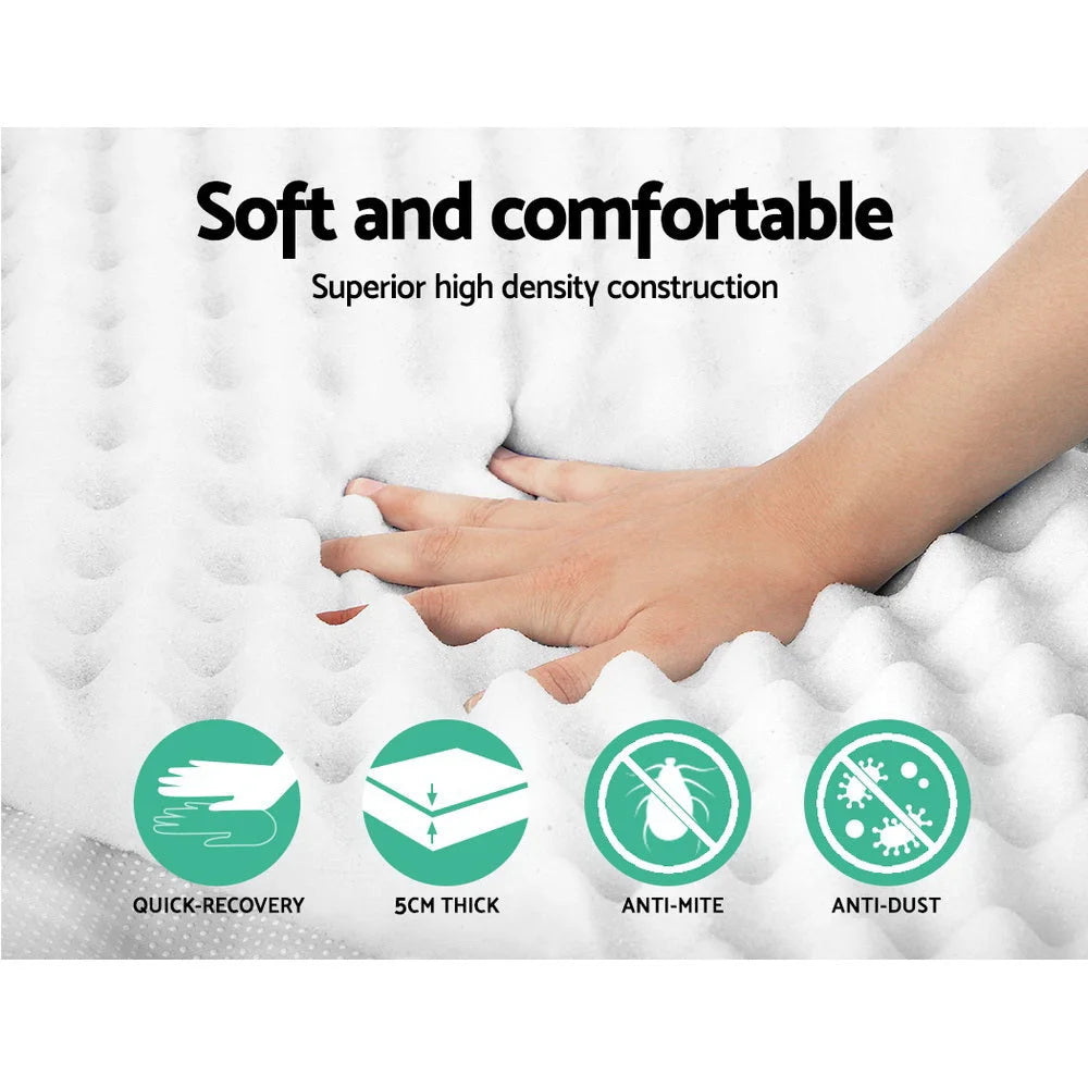 Mattress Topper Egg Crate 5cm Double Memory Foam