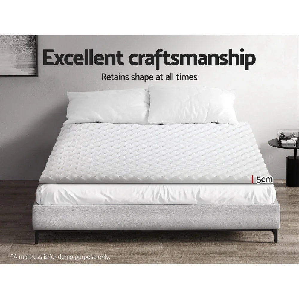 Memory Foam Mattress Topper Egg Crate 5cm - Single