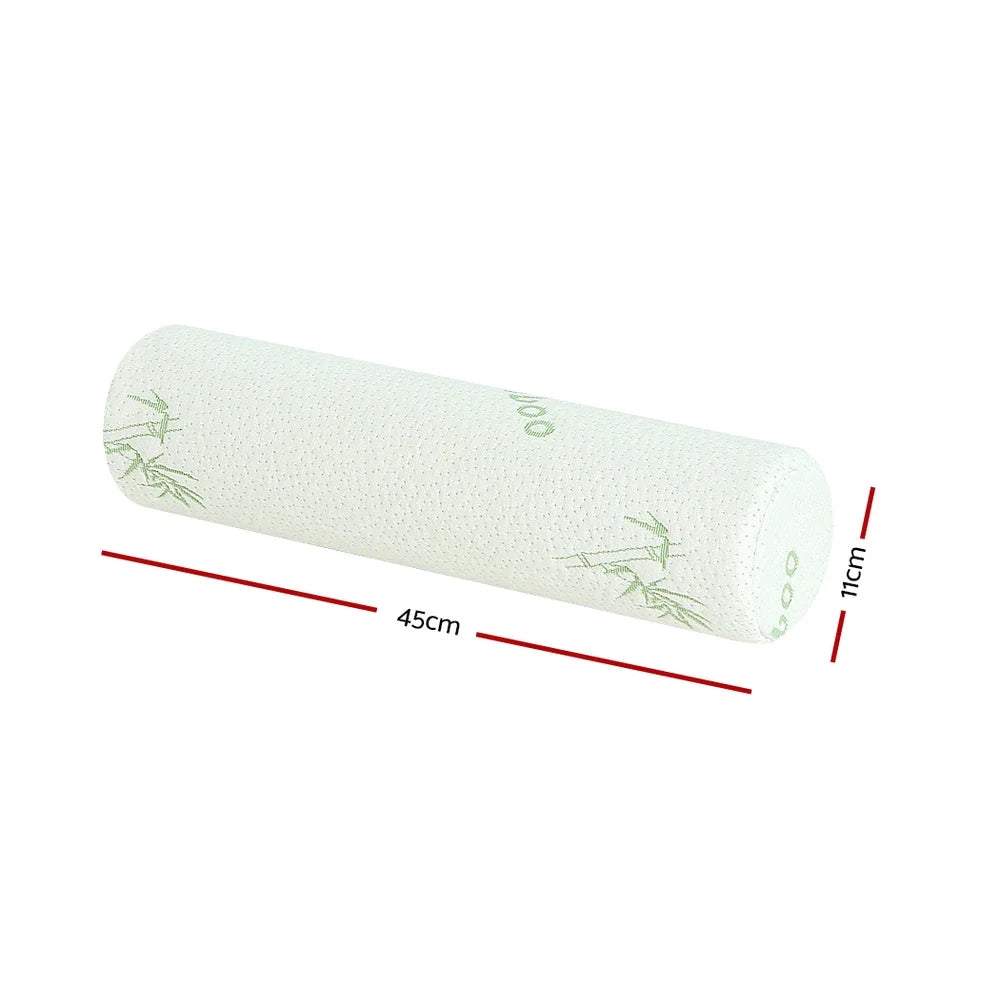 Bamboo memory foam neck with roll pillow cover