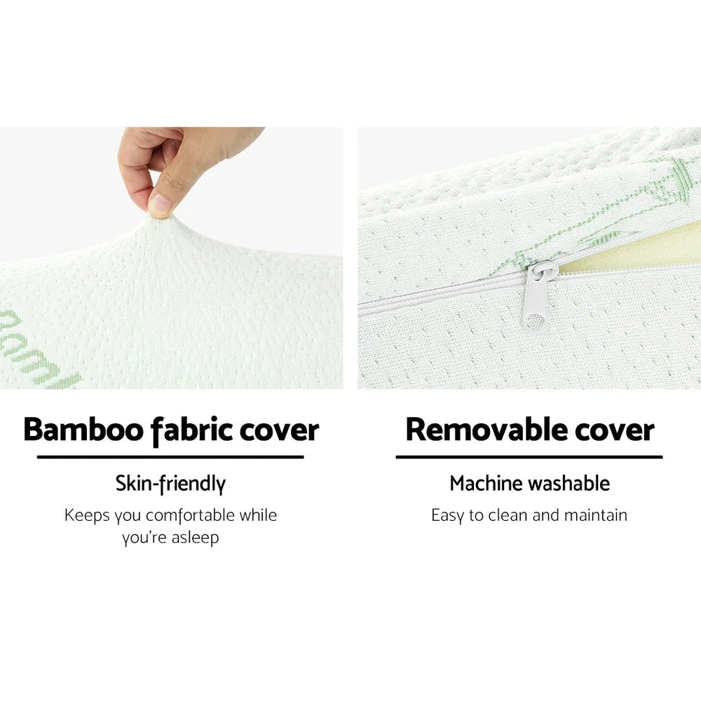 Foam memory neck roll with cover fabric and edge stitching