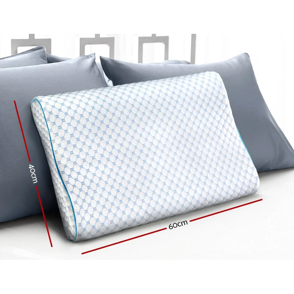 Memory foam pillow with ice silk cover contour pillows