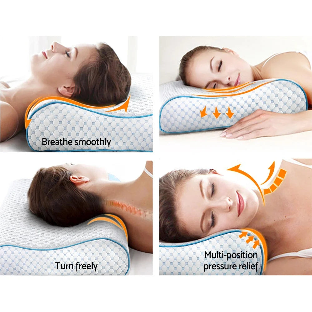 Memory Foam Pillow Ice Silk Cover Contour Pillows Cool