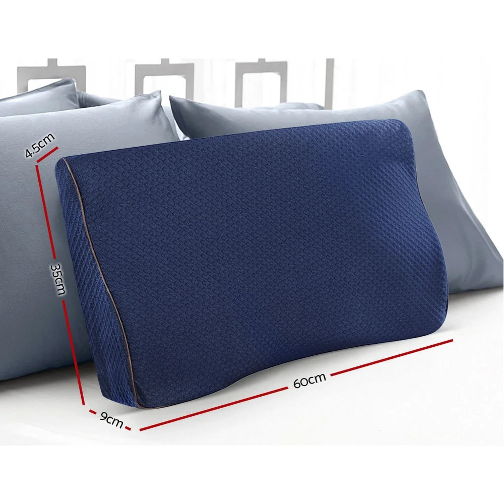 Memory foam pillow with neck contour rebound pain