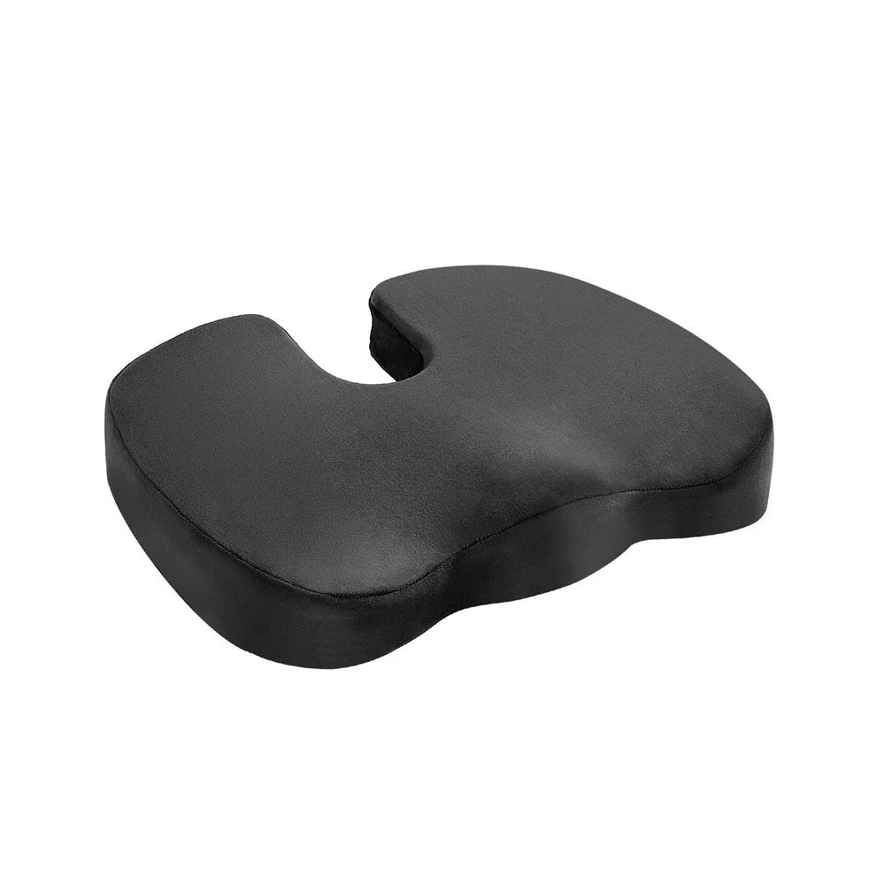 Black chair with seat back and support frame