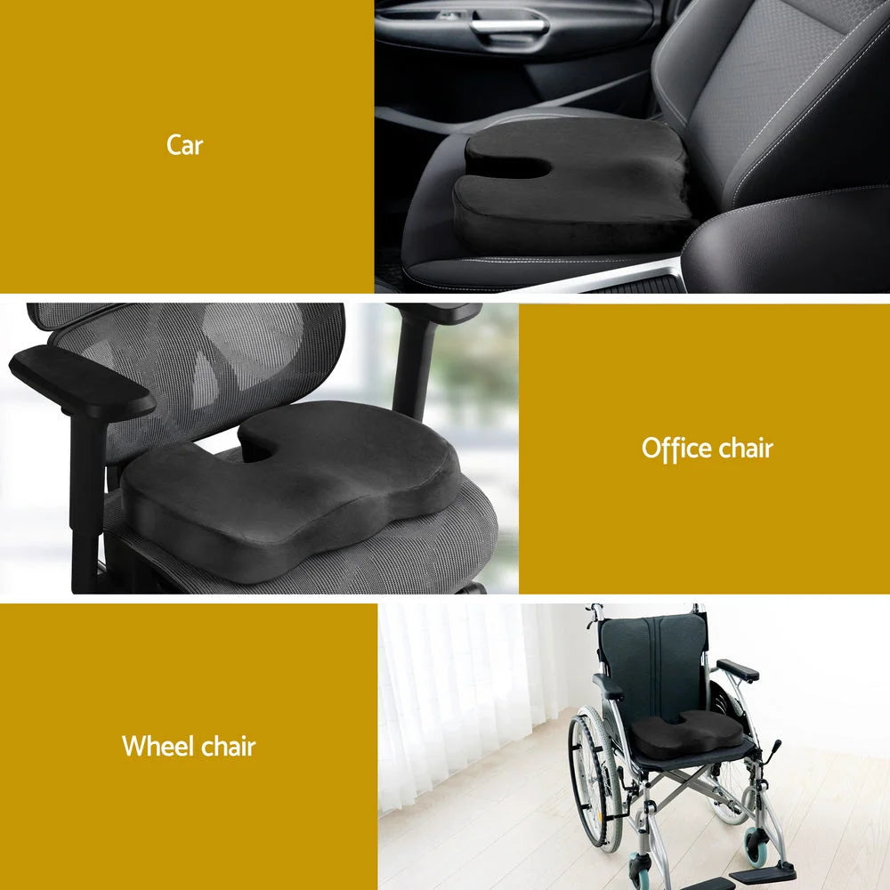 Black chair with memory foam seat cushion