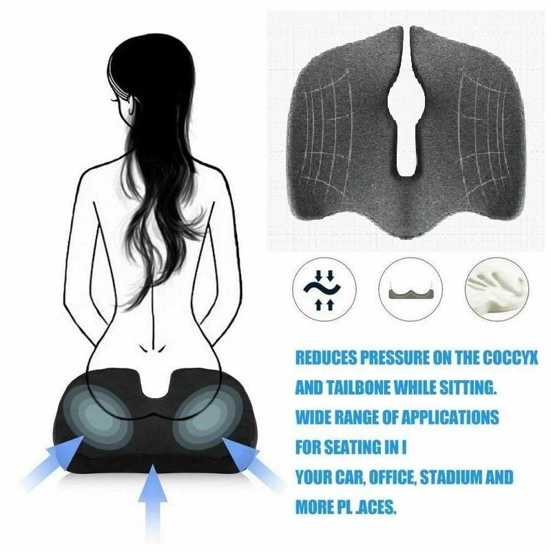 Memory Foam Seat Cushion Premium Coccyx Orthopedic Back