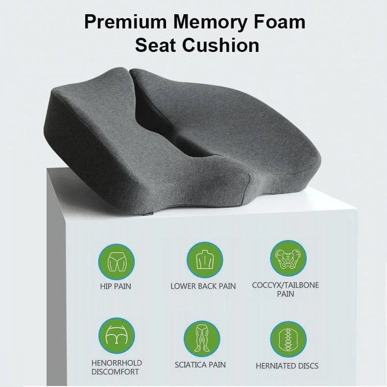 Memory Foam Seat Cushion Premium Coccyx Orthopedic Back