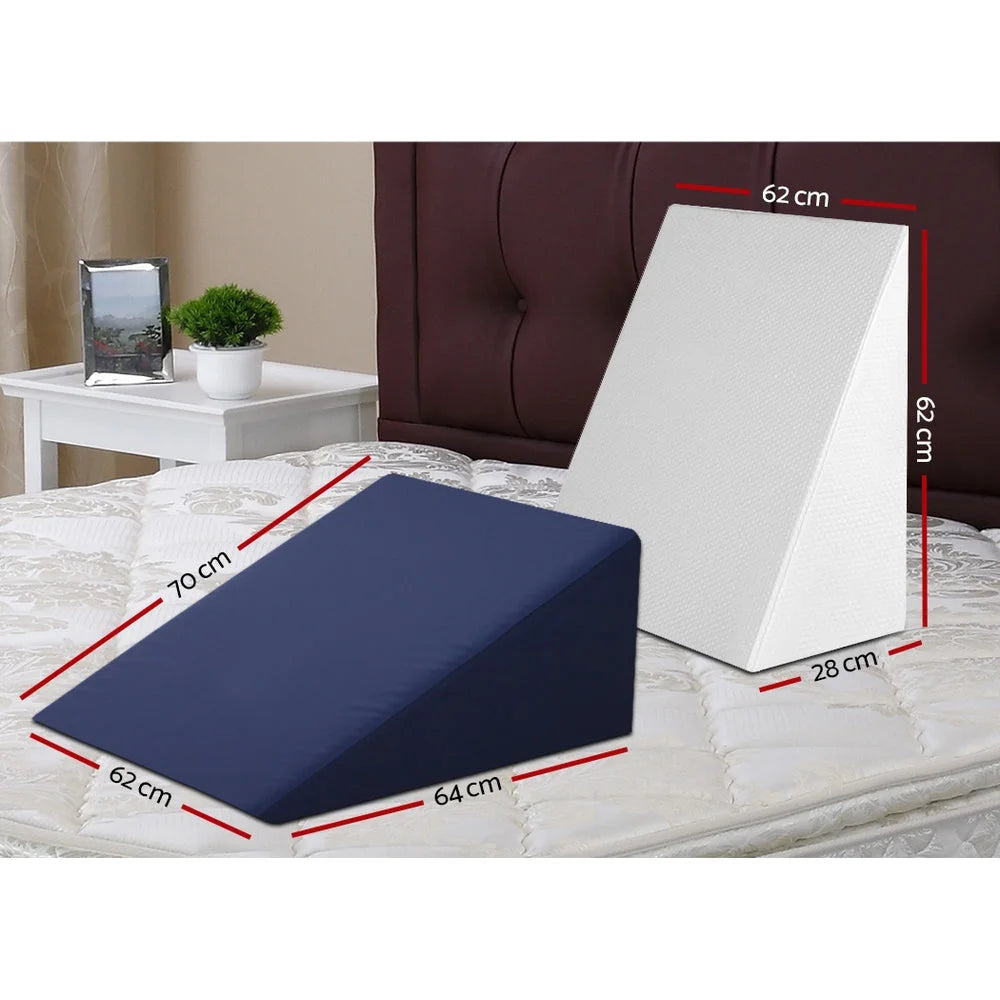 Memory Foam Wedge Pillow Set of 2 Bedding Neck Back Support