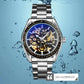 Men Automatic Mechanical Watch with Gear Dial - Gold