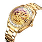 Men Automatic Mechanical Watch with Gear Dial - Rose Gold