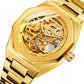Men Automatic Mechanical Watch with Luminous Dial and Steel