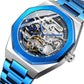 Men Automatic Mechanical Watch with Luminous Dial and Steel