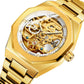Men Automatic Mechanical Watch with Luminous Dial and Steel