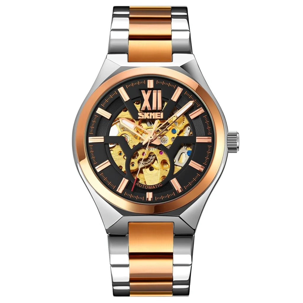 Men Automatic Mechanical Watch with Two-tone Stainless