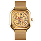 Men Automatic Tourbillon Watch with Hollow Square Mesh