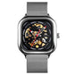 Men Automatic Tourbillon Watch with Mesh Band - Silver