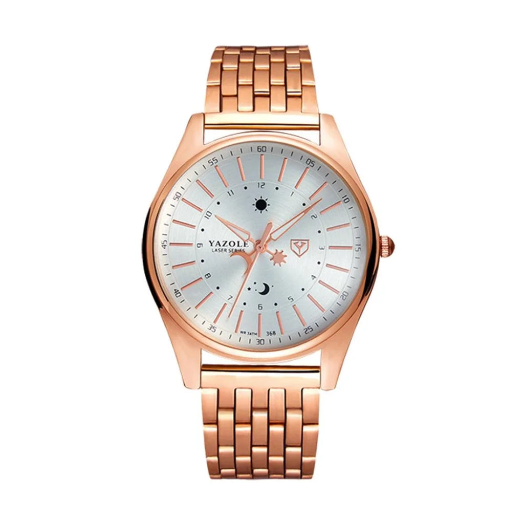 Men Business Quartz Watch with Steel Strap - 368 - Fashion