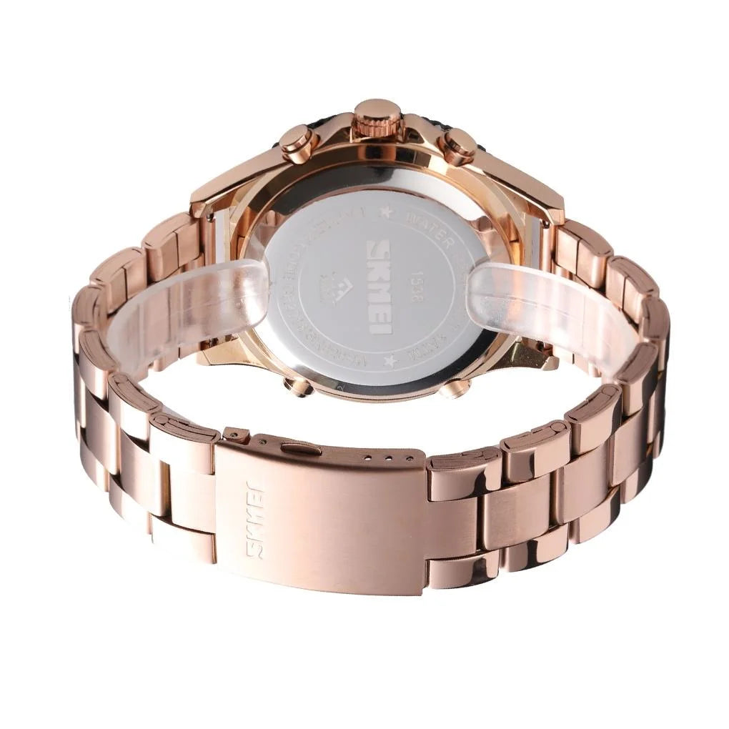 Men Casual Sports Watch with Large Dial and Steel Band