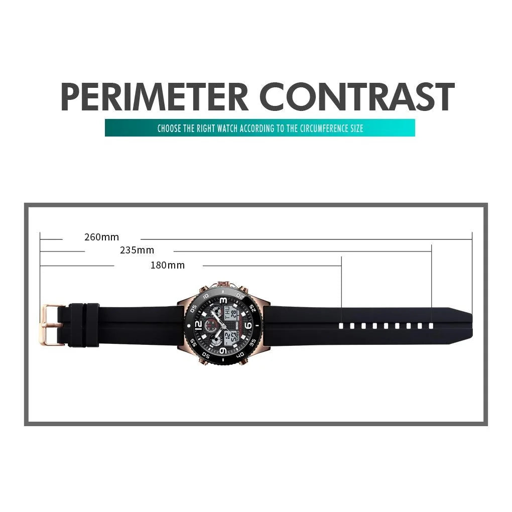 Men Casual Sports Watch with Large Dial and Steel Band