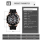 Men Casual Sports Watch with Large Dial and Steel Band