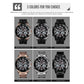Men Casual Sports Watch with Large Dial and Steel Band
