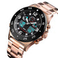 Men Casual Sports Watch with Large Dial and Steel Band