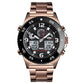 Men Casual Sports Watch with Large Dial and Steel Band