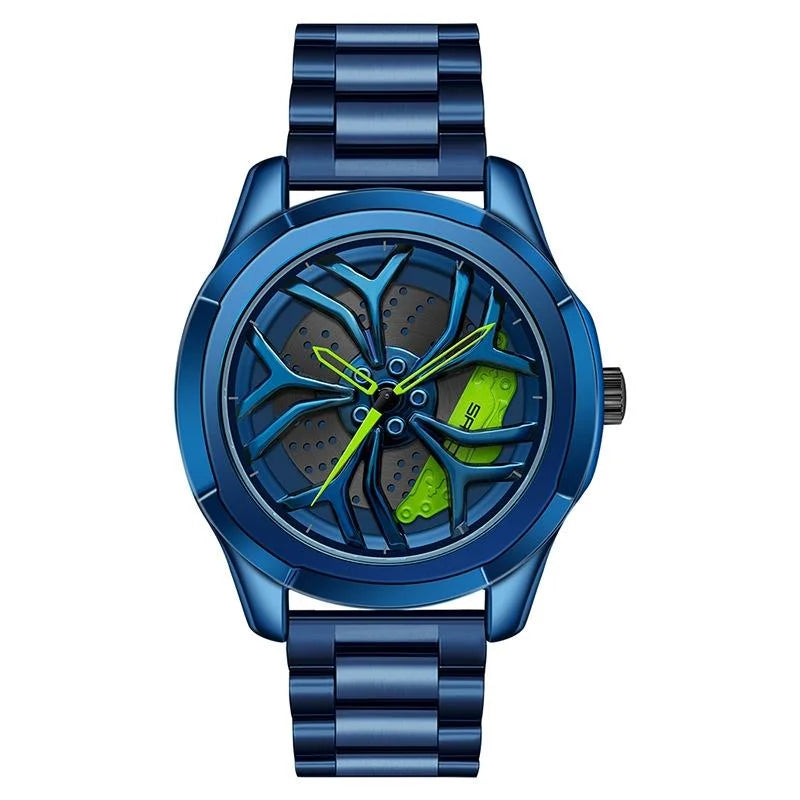 Men Casual Steel Band Quartz Watch - P1065 Wheel Series