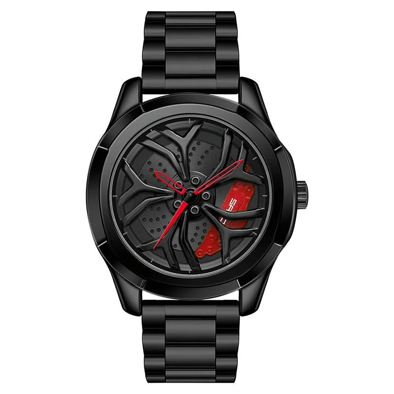 Men Casual Steel Band Quartz Watch - P1065 Wheel Series