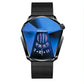Men Diamond Dial Quartz Watch - Locomotive Concept - Black