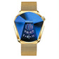 Men Diamond Dial Quartz Watch - Locomotive Concept - Black