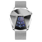 Men Diamond Dial Quartz Watch - Locomotive Concept - White