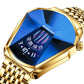Men Diamond Dial Quartz Watch - Locomotive Concept - White