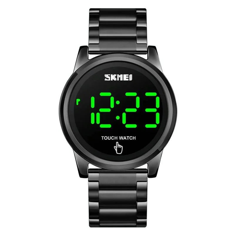 Men Electronic Sports Watch - Versatile Steel Belt Black