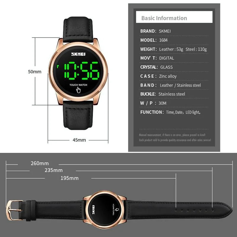 Men Electronic Sports Watch - Versatile Steel Belt Black
