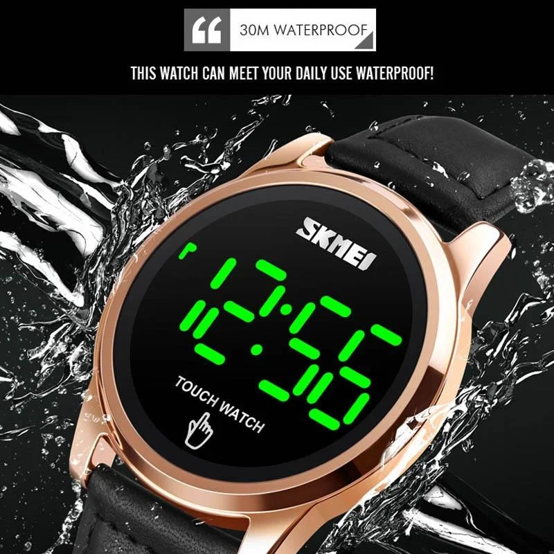 Men Electronic Sports Watch - Versatile Steel Belt - Gold